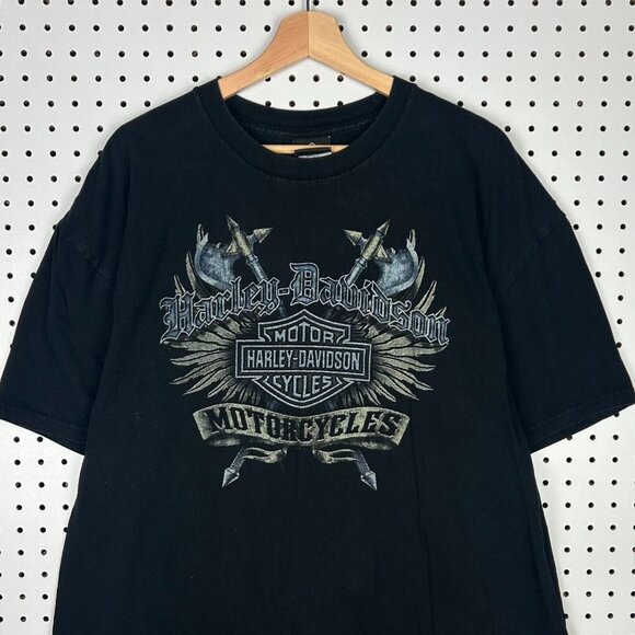 Harley Davidson Motorcycle Biker T Shirt 2XL Black Graphic‎ Peoria Arizona Arrow - Picture 2 of 6